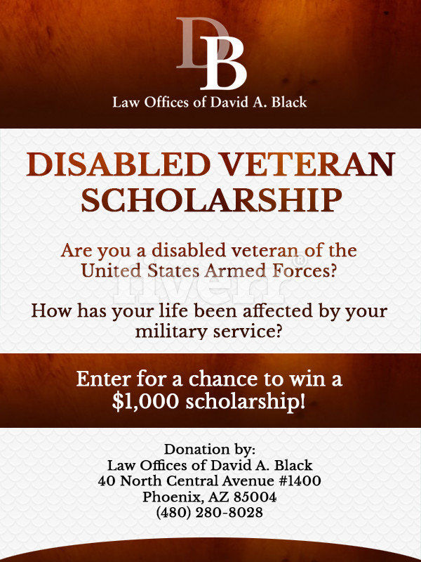 Disabled vet scholarship flyer 2017